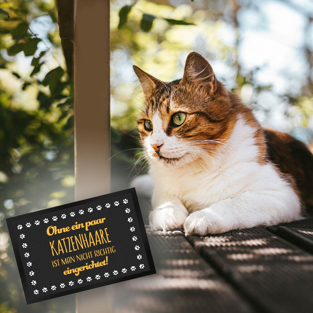 Ohne ein paar Katzenhaare ist man nicht richtig eingerichtet Fußmatte