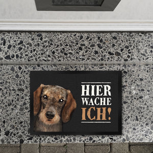 Hier wache ich! Dackel Fußmatte
