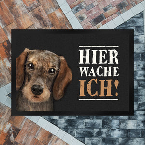 Hier wache ich! Dackel Fußmatte