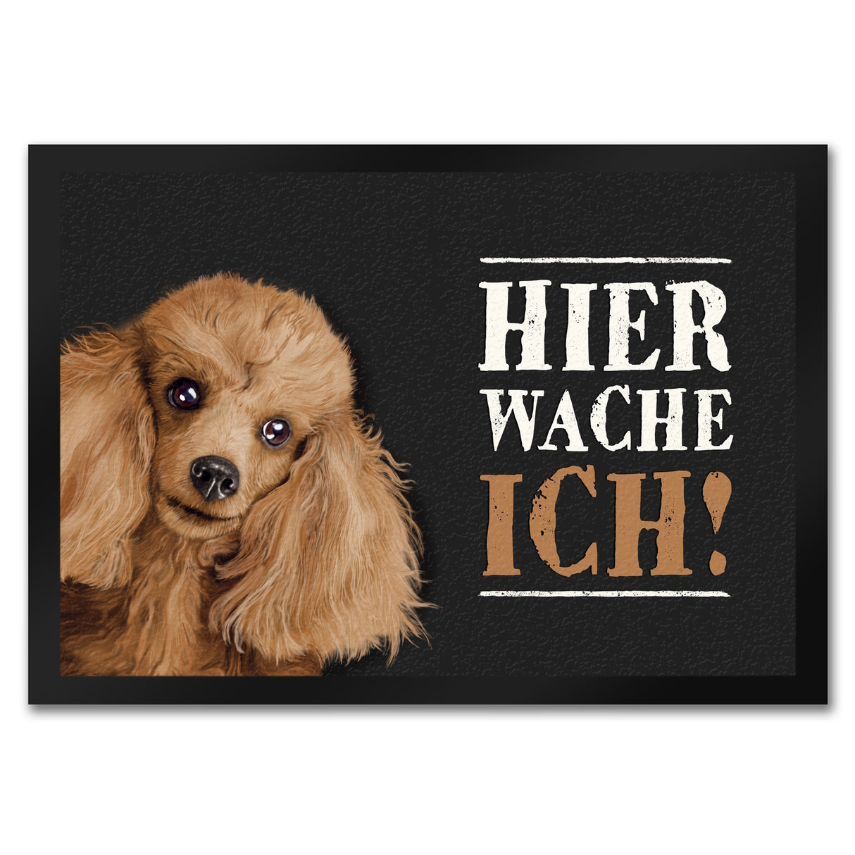 Hier wache ich! Pudel Fußmatte