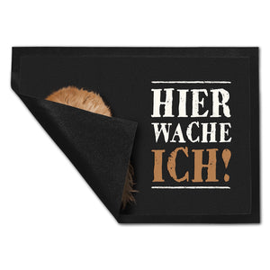 Hier wache ich! Pudel Fußmatte
