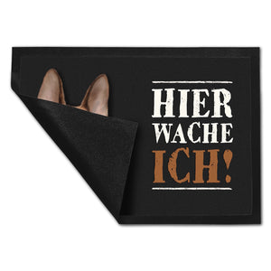 Hier wache ich! SCHÄFERHUND Fußmatte mit Schäferhund Motiv