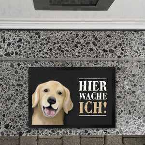 Hier wache ich! Golden Retriever Fußmatte