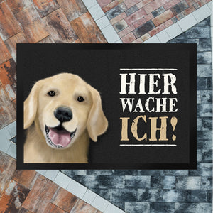 Hier wache ich! Golden Retriever Fußmatte