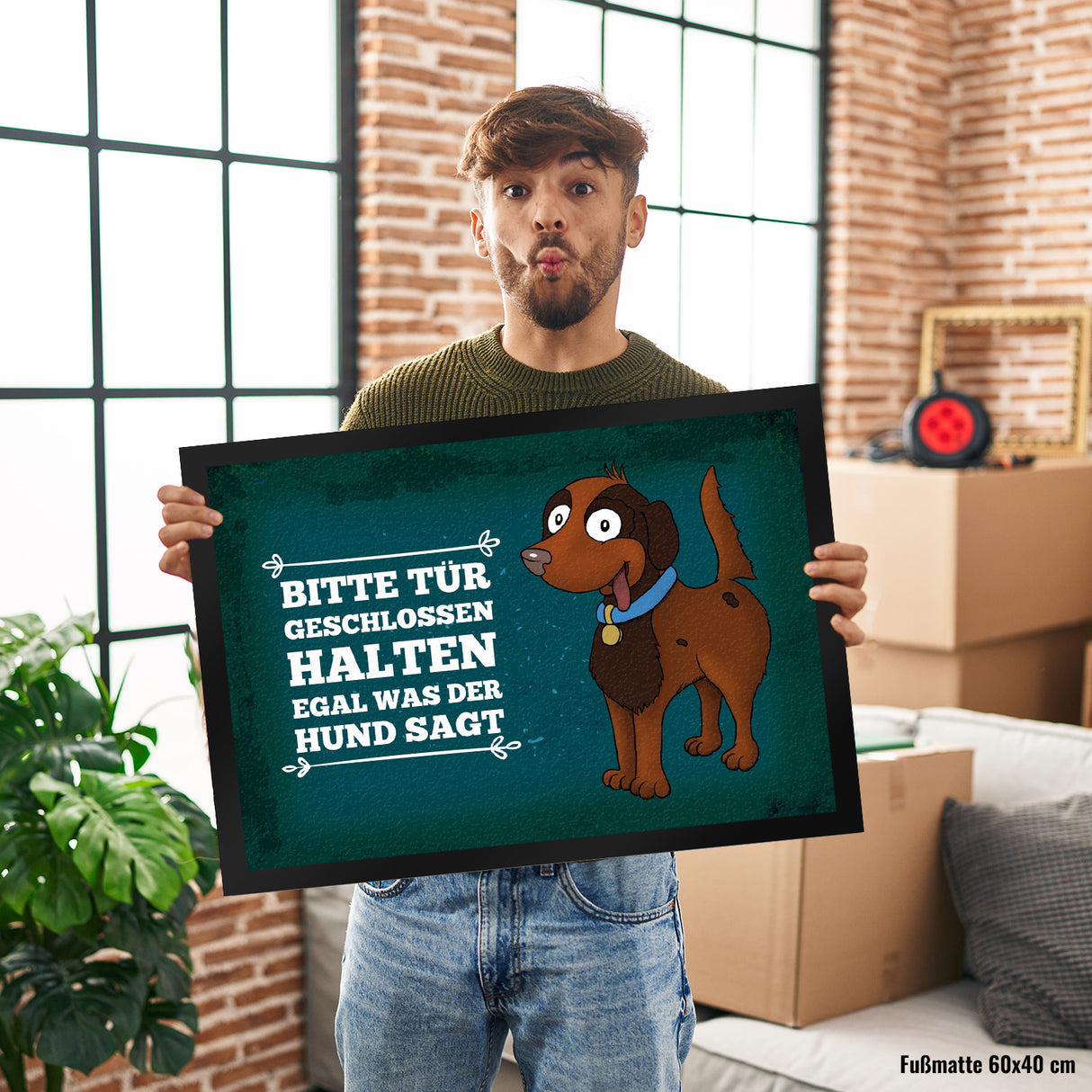 Bitte Tür geschlossen halten egal was der Hund sagt Fußmatte