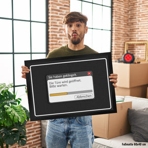 Sie haben geklingelt - Die Türe wird geöffnet Fußmatte mit Computer Motiv