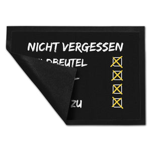 Nicht vergessen - Checkliste Fußmatte