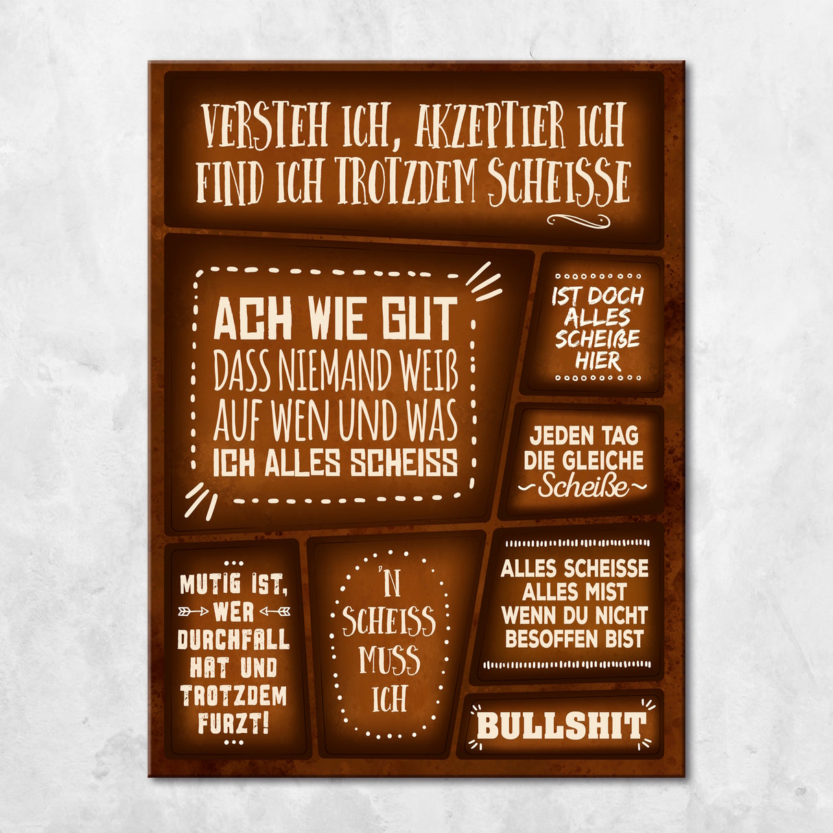Statement Kühlschrankmagnete im 8er Set zum Thema: Alles scheiße