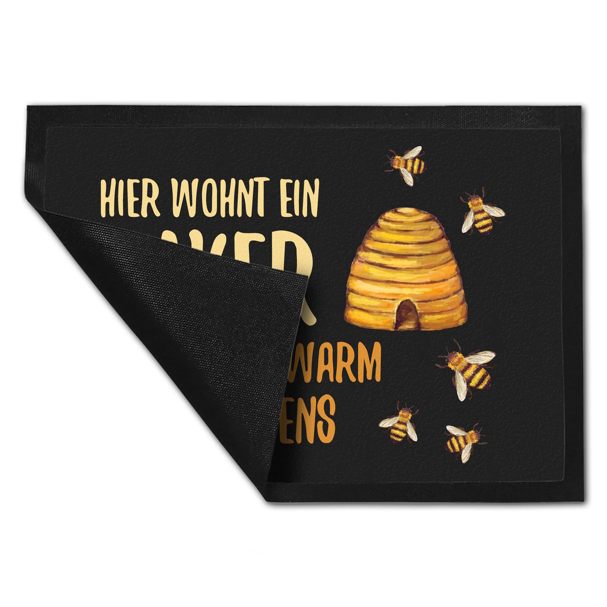 Hier wohnt ein Imker mit dem Schwarm seines Lebens Fußmatte