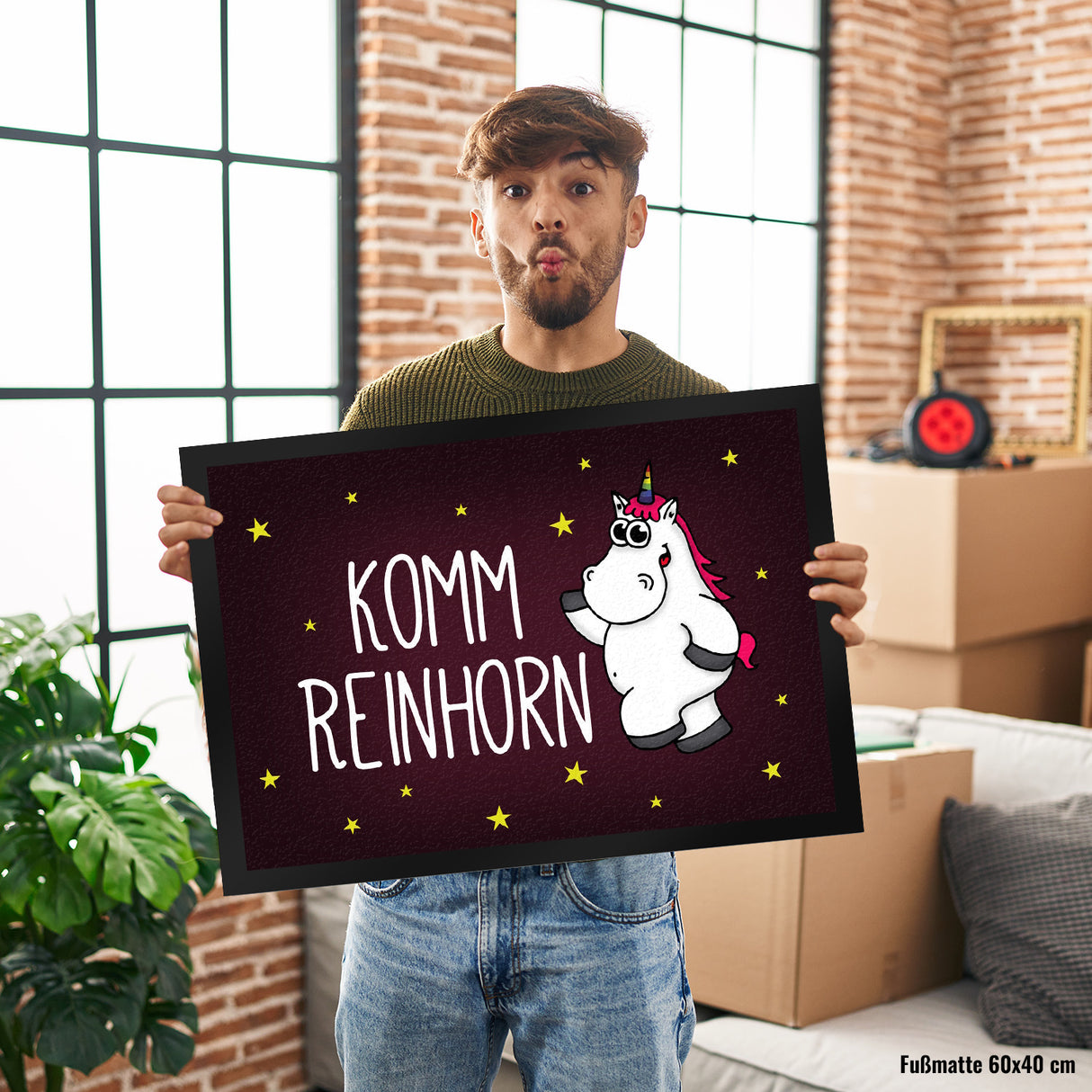 Komm Reinhorn Fußmatte mit Einhorn Motiv