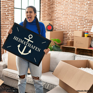 Heimathafen Fußmatte mit Anker Motiv