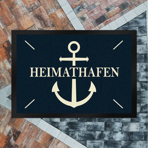 Heimathafen Fußmatte mit Anker Motiv