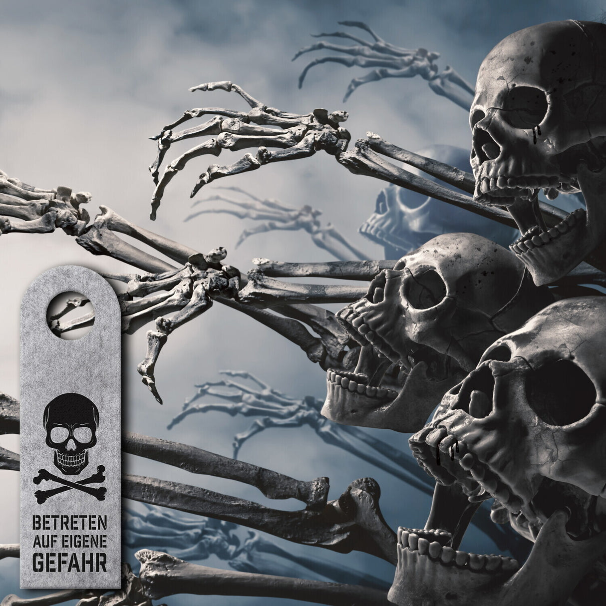 Betreten auf eigene Gefahr Totenkopf Türhänger