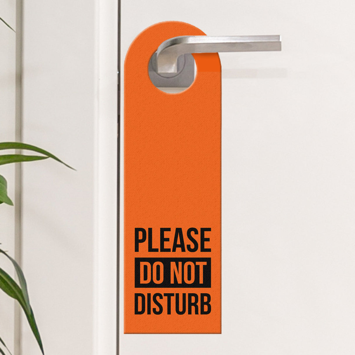Please do not disturb oder Clean up my room Türhänger mit Balken in Orange