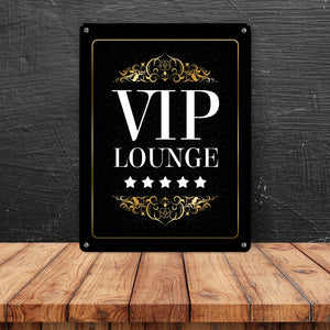 VIP-Lounge Metallschild mit 5-Sterne Motiv