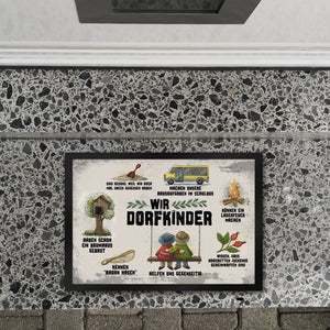 Wir Dorfkinder Fußmatte mit Retro Motiv
