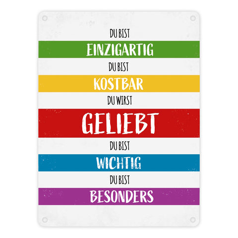 Du wirst geliebt Metallschild