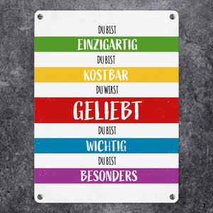 Du wirst geliebt Metallschild