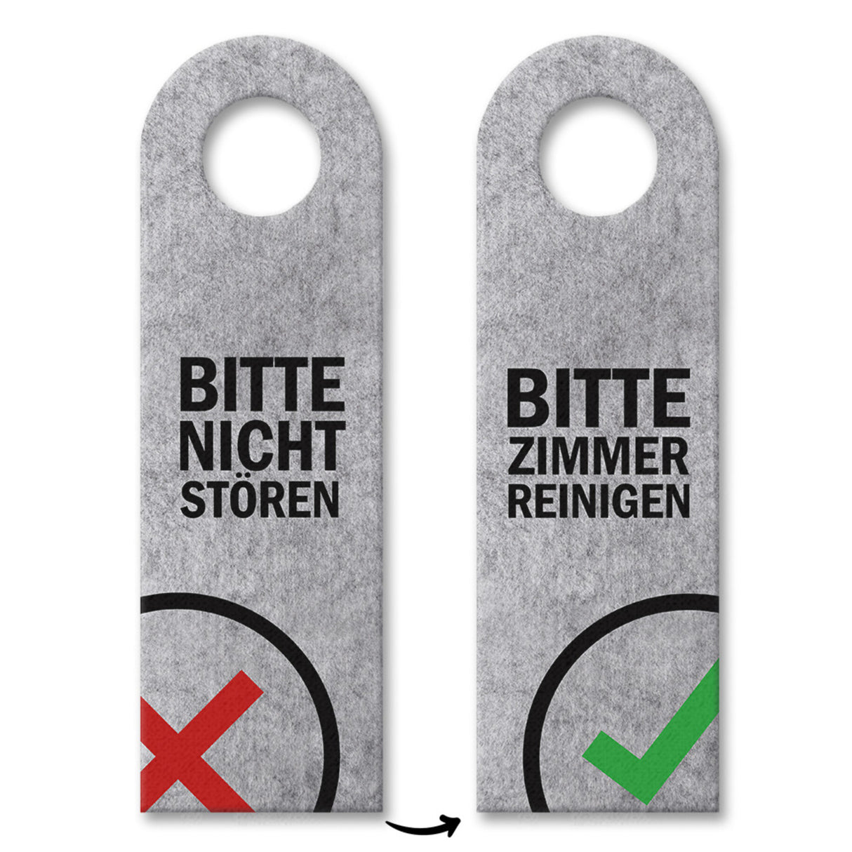 Bitte nicht stören oder Zimmer reinigen Türhänger mit Symbolen