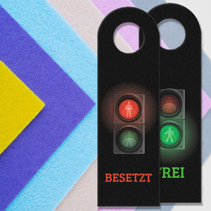 Frei oder Besetzt Türhänger mit Ampel Motiv