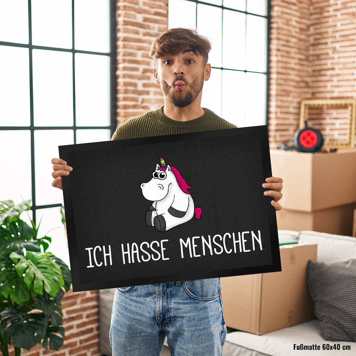 Ich hasse Menschen Honeycorns Einhorn Fußmatte