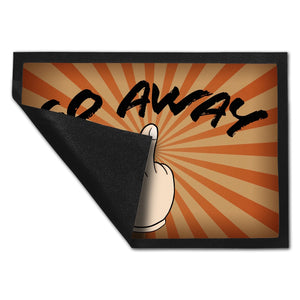 Go away Fußmatte mit Mittelfinger Motiv