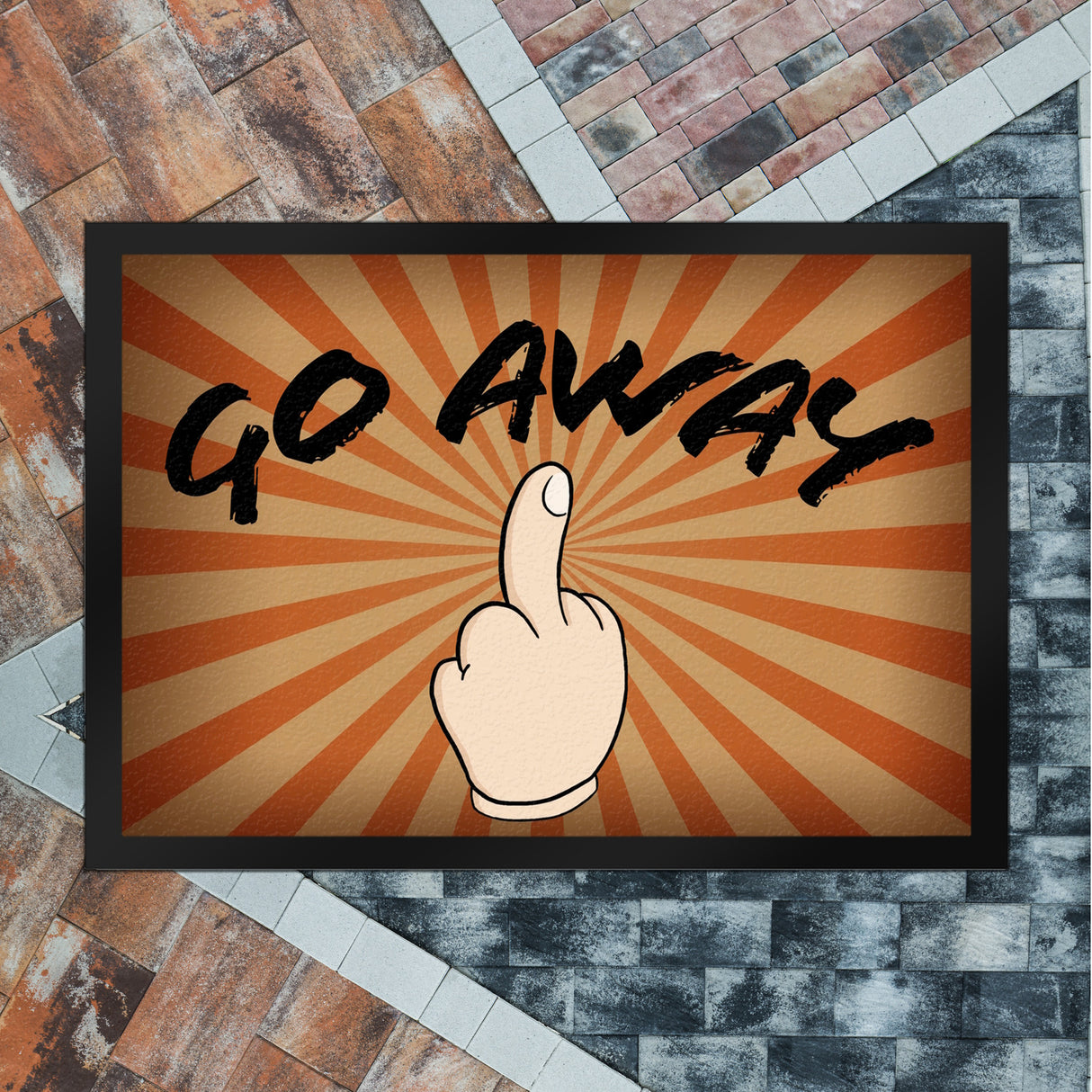 Go away Fußmatte mit Mittelfinger Motiv