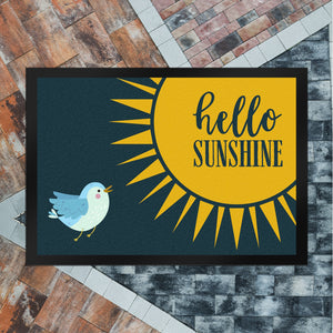 Hello Sunshine Vogel und Sonne Fußmatte