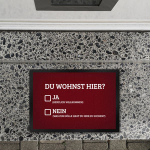 Du wohnst hier Fußmatte Willkommen Zuhause wohnen Haustüre Wohnungstüre