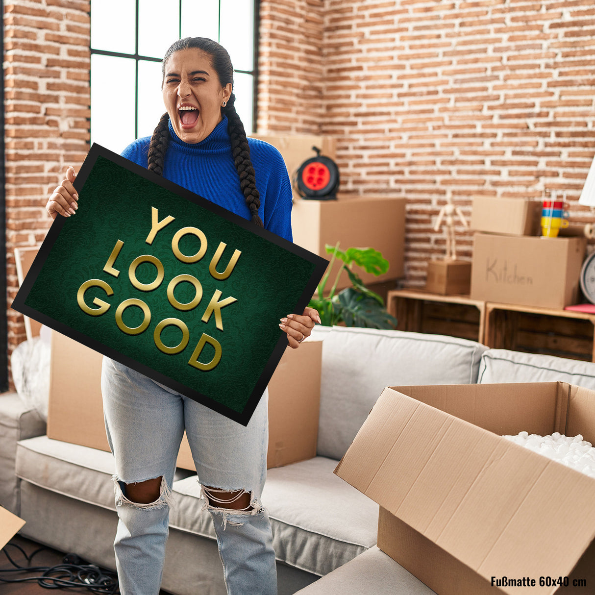 You look good Fußmatte - Vintage Kompliment Haustüre Freude Zuhause Wohnungstüre