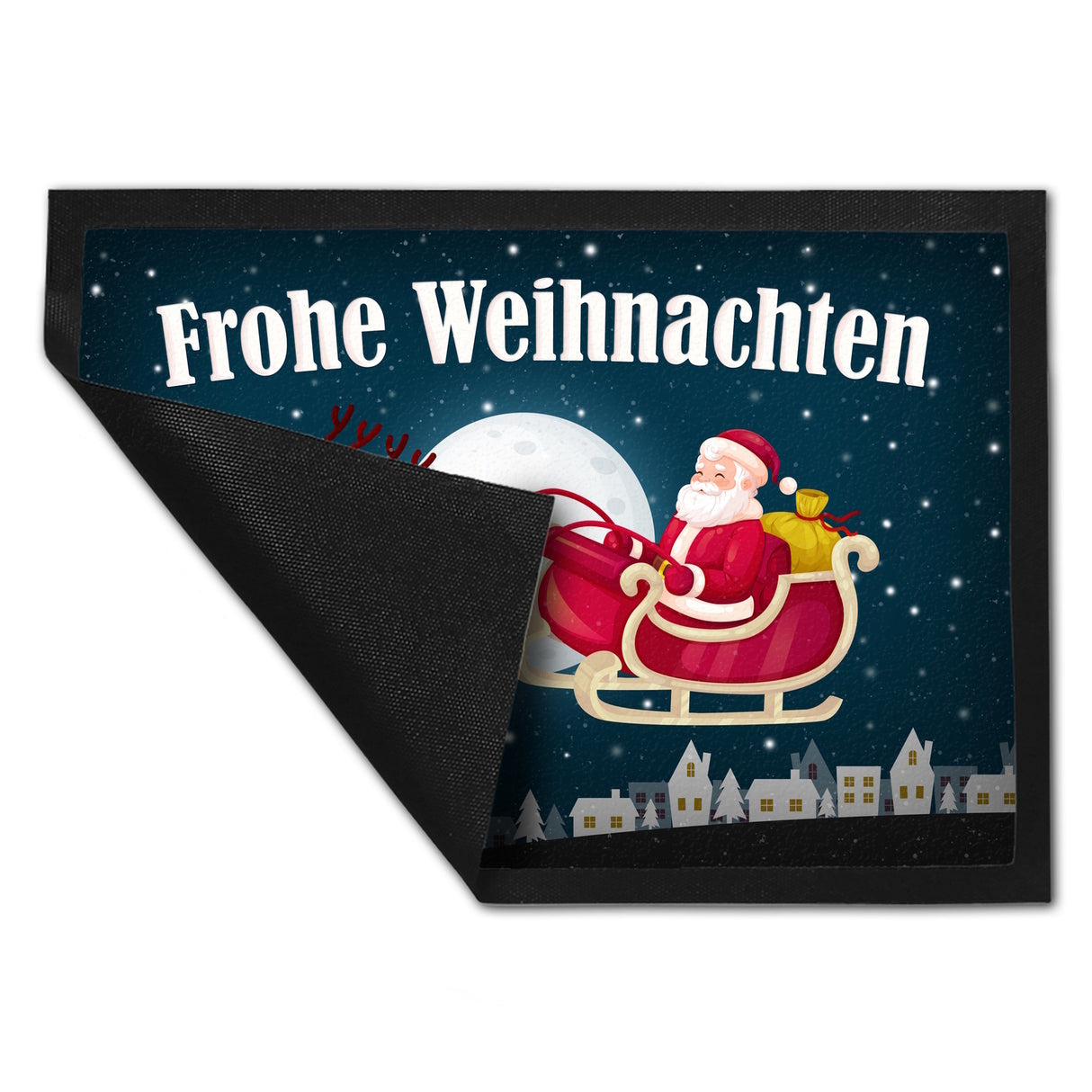 Frohe Weihnachten Fußmatte mit Weihnachtsmann Motiv