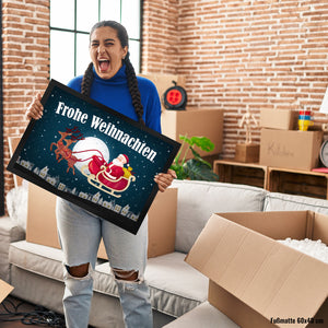 Frohe Weihnachten Fußmatte mit Weihnachtsmann Motiv