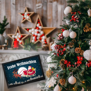 Frohe Weihnachten Fußmatte mit Weihnachtsmann Motiv