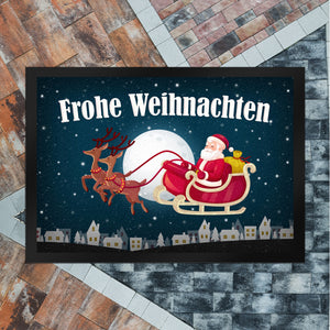 Frohe Weihnachten Fußmatte mit Weihnachtsmann Motiv
