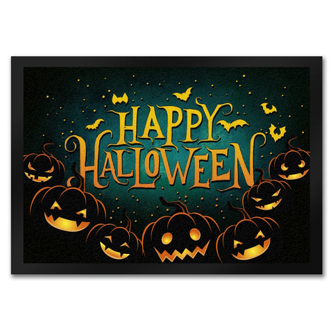 Happy Halloween Fußmatte mit Kürbis Motiv