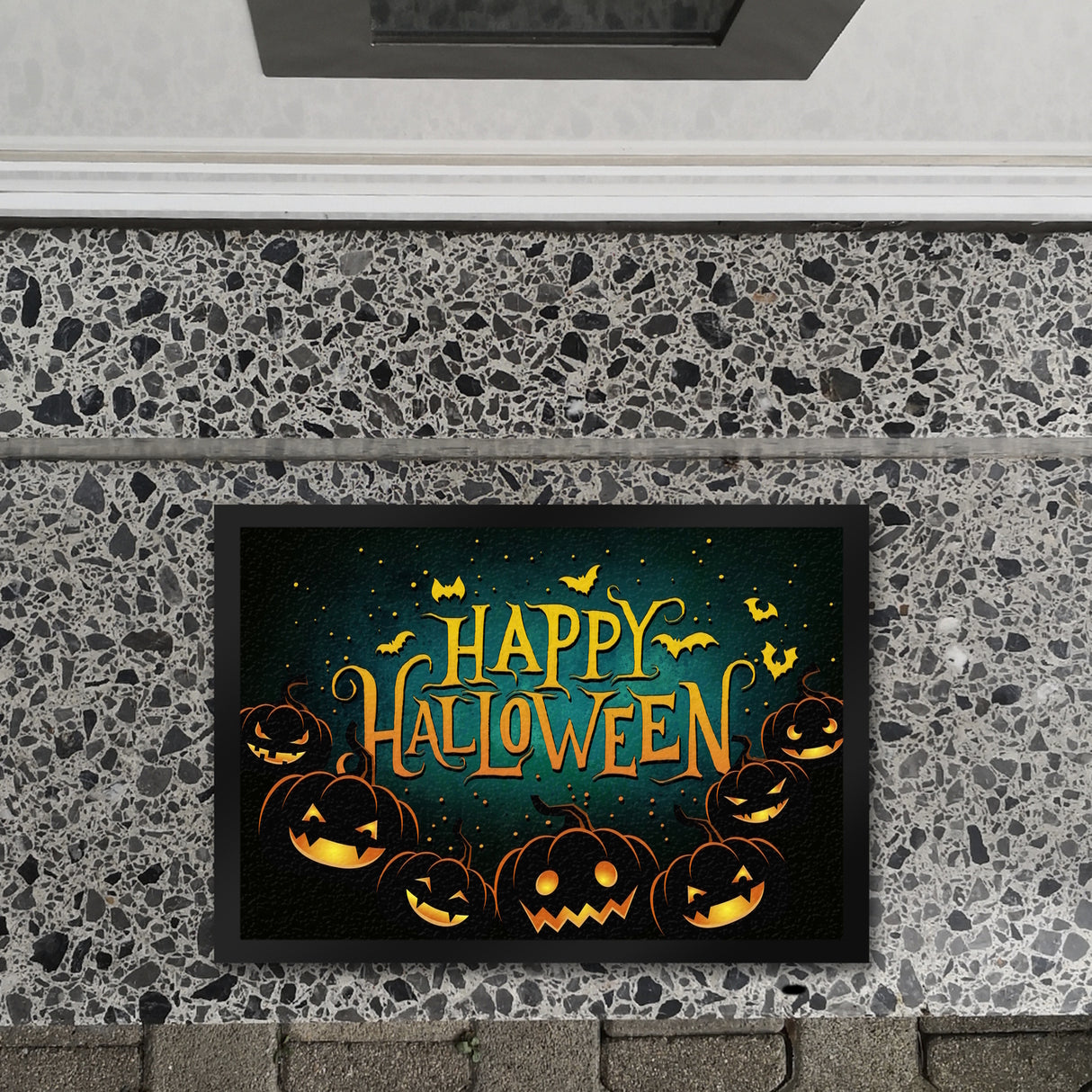 Happy Halloween Fußmatte mit Kürbis Motiv