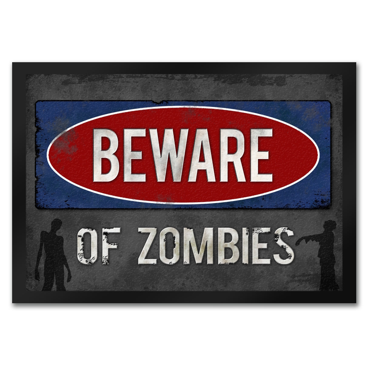 Beware of Zombies Fußmatte Warnung Zombie Halloween Untoter Apocalypse Angst Wohnung Haustür