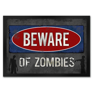 Beware of Zombies Fußmatte Warnung Zombie Halloween Untoter Apocalypse Angst Wohnung Haustür
