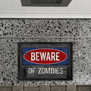 Beware of Zombies Fußmatte Warnung Zombie Halloween Untoter Apocalypse Angst Wohnung Haustür