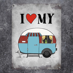 I love my Caravan Wohnwagen Metallschild