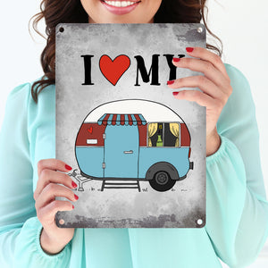 I love my Caravan Wohnwagen Metallschild