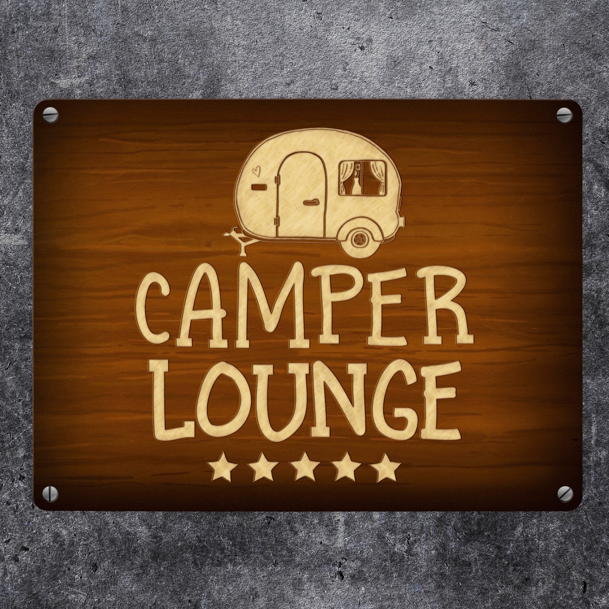Camper - VIP - Lounge Metallschild mit Wohnwagen Motiv Wohnwagen Wohnmobil Urlaub Gast Gäste