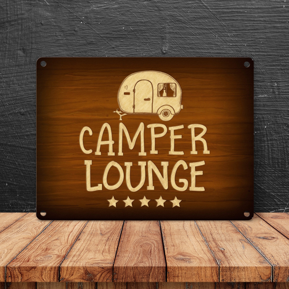 Camper - VIP - Lounge Metallschild mit Wohnwagen Motiv Wohnwagen Wohnmobil Urlaub Gast Gäste