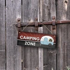 Camping Zone Metallschild mit Wohnwagen Motiv Wohnwagen Wohnmobil Urlaub