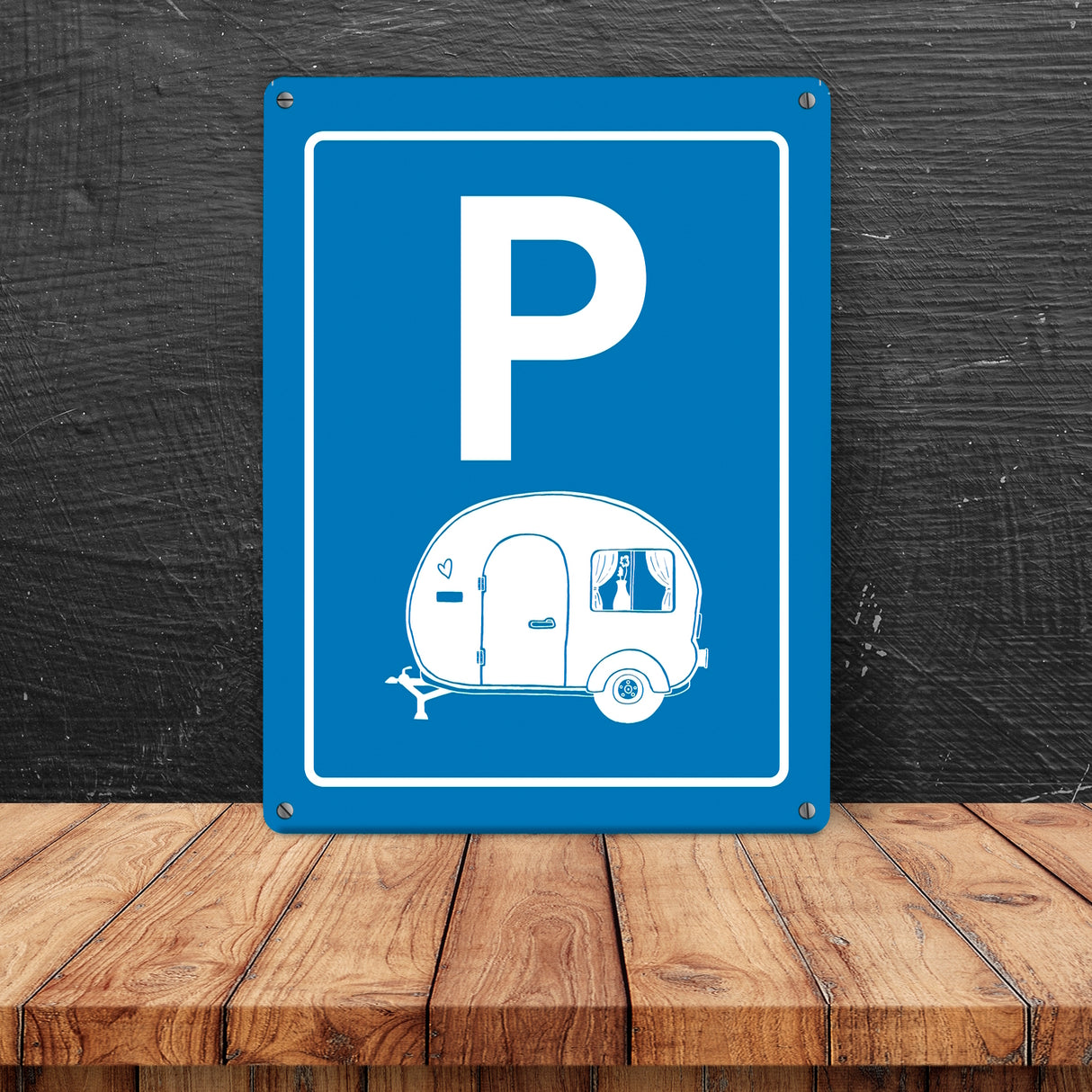 Wohnwagen Parkplatz Metallschild