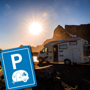 Wohnwagen Parkplatz Metallschild