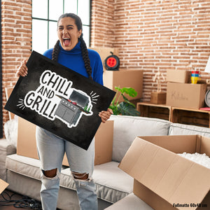 Chill and grill Fußmatte mit Elektrogrill Motiv