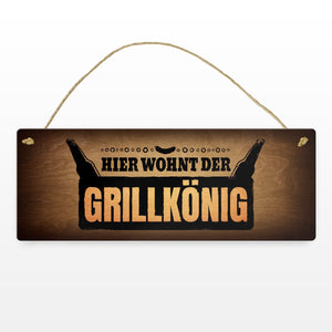 Hier wohnt der Grillkönig Metallschild
