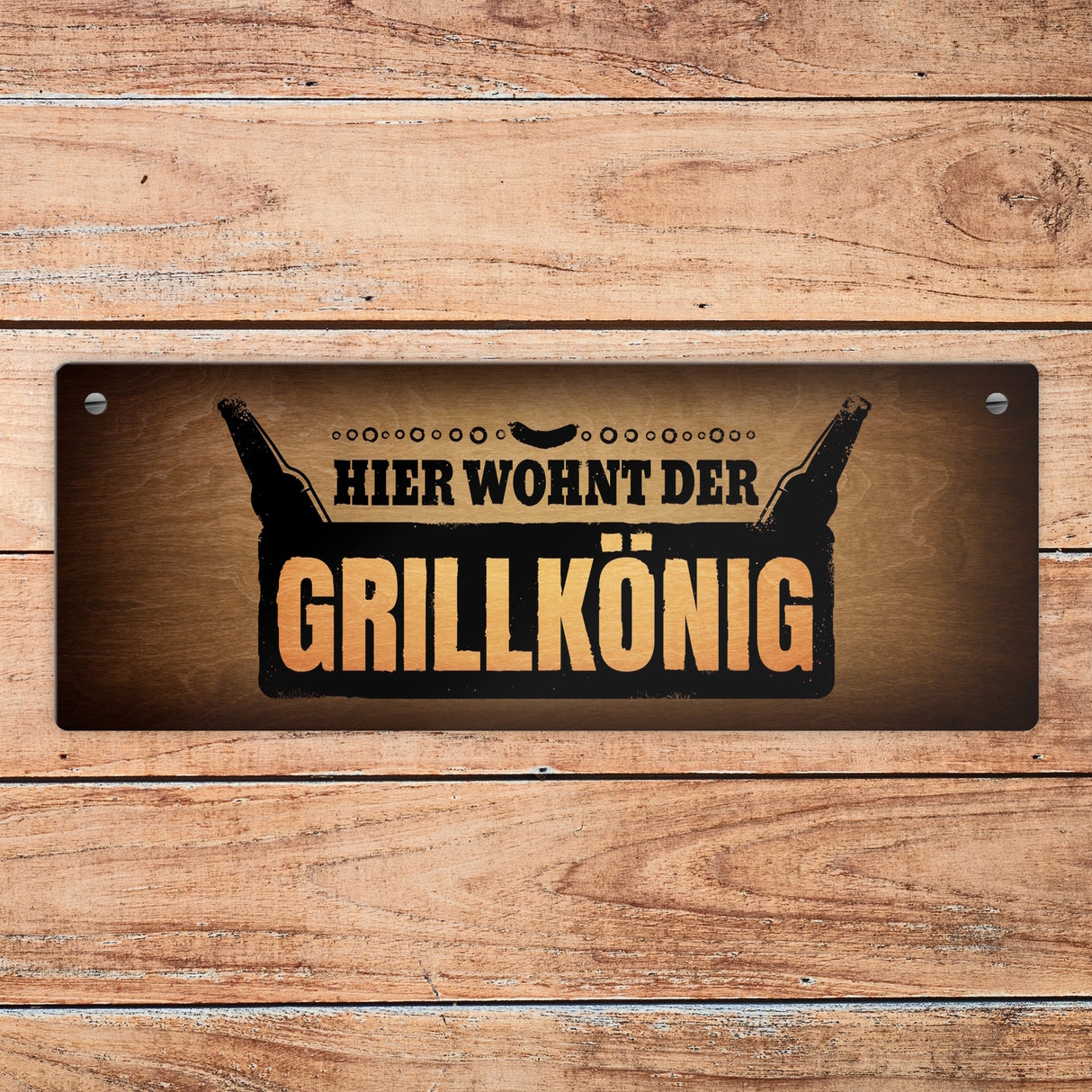 Hier wohnt der Grillkönig Metallschild