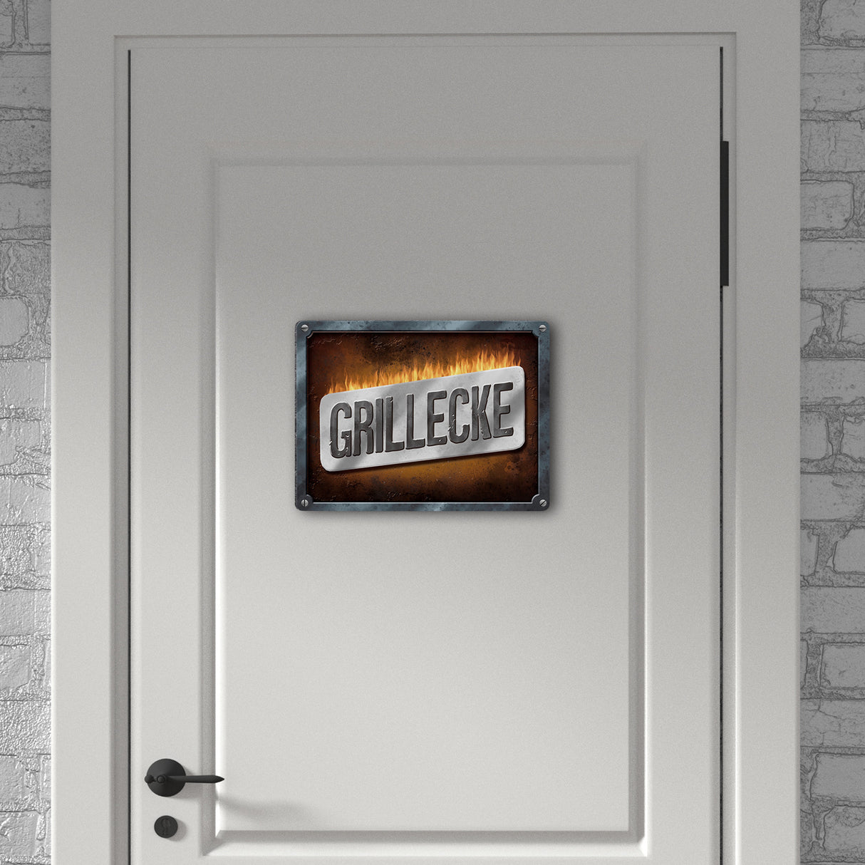Grillecke Metallschild